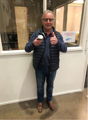 Richard with a cupcake and a thumbs up! Thanks for sending this in, Richard. Glad you and your team enjoyed these.